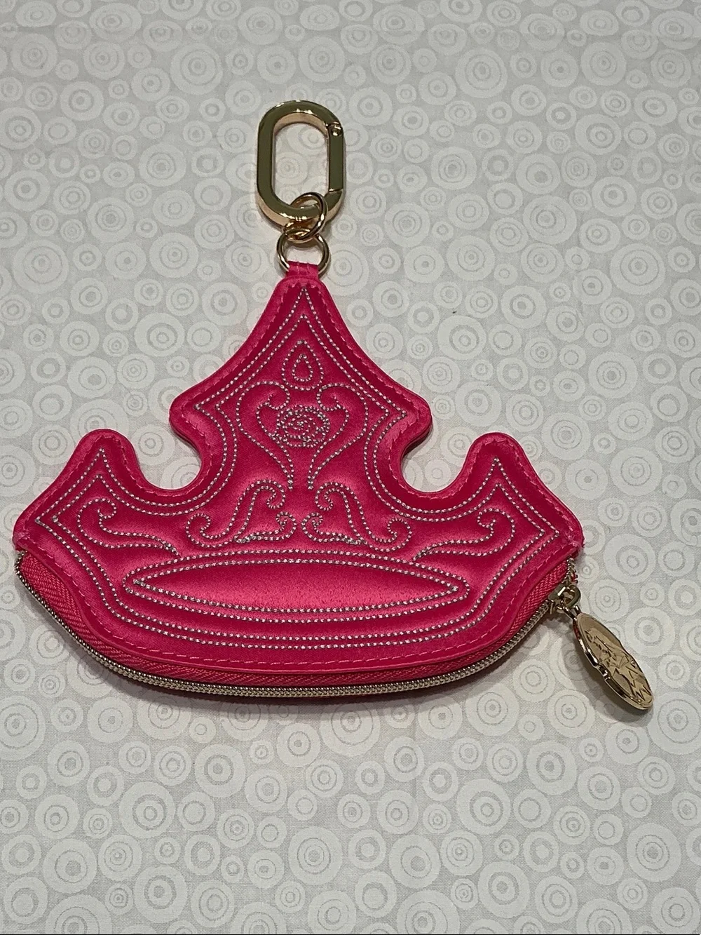 Disney Pink Princess Crown Coin Pouch Keychain